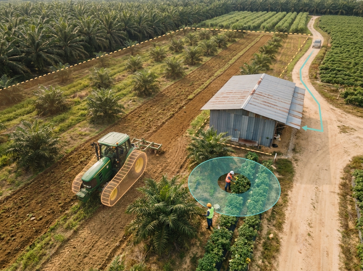 Aerial crop field analysis identifying a monitored agricultural zone