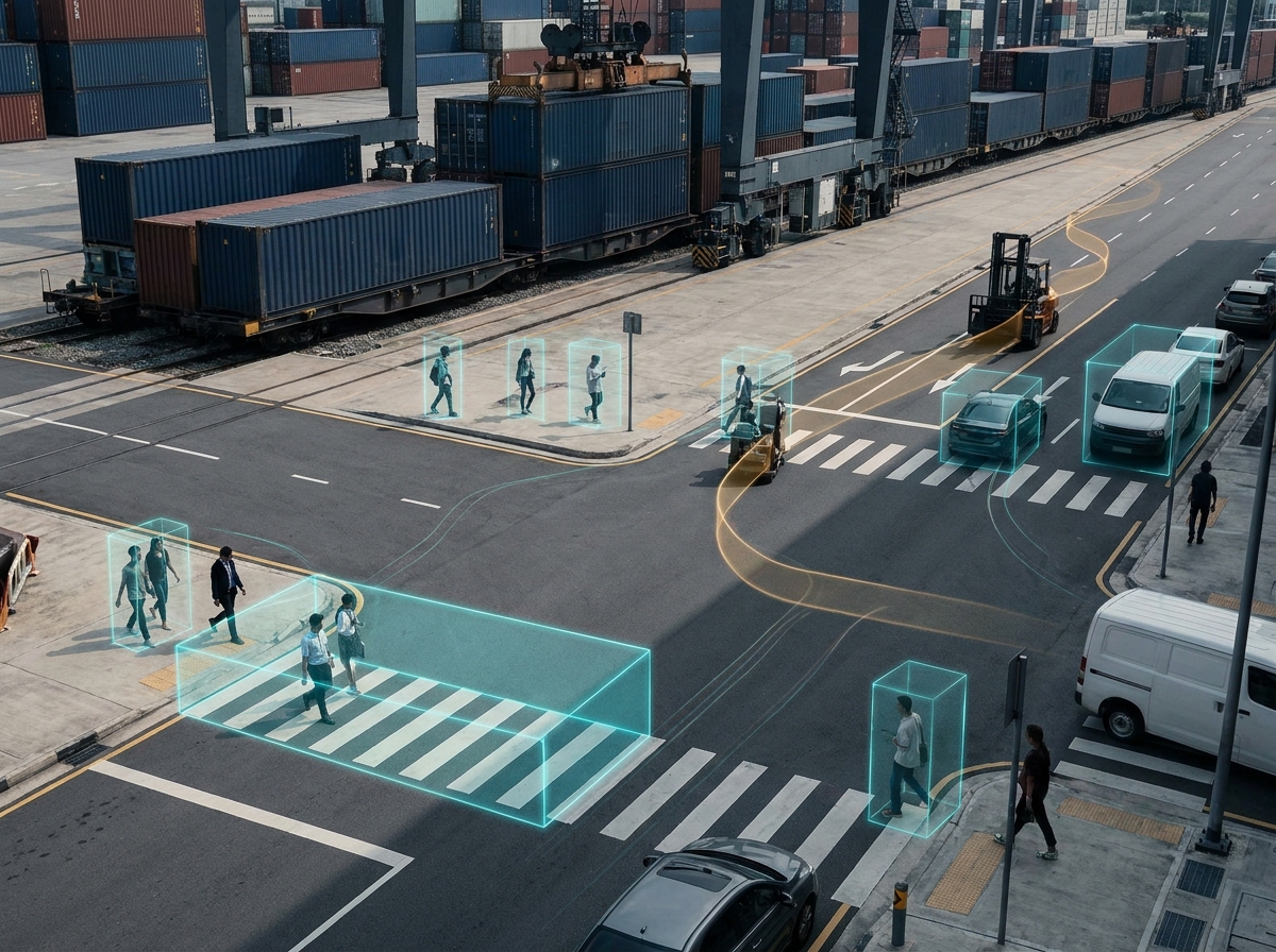 PreCog object detection identifying rail infrastructure from a moving camera
