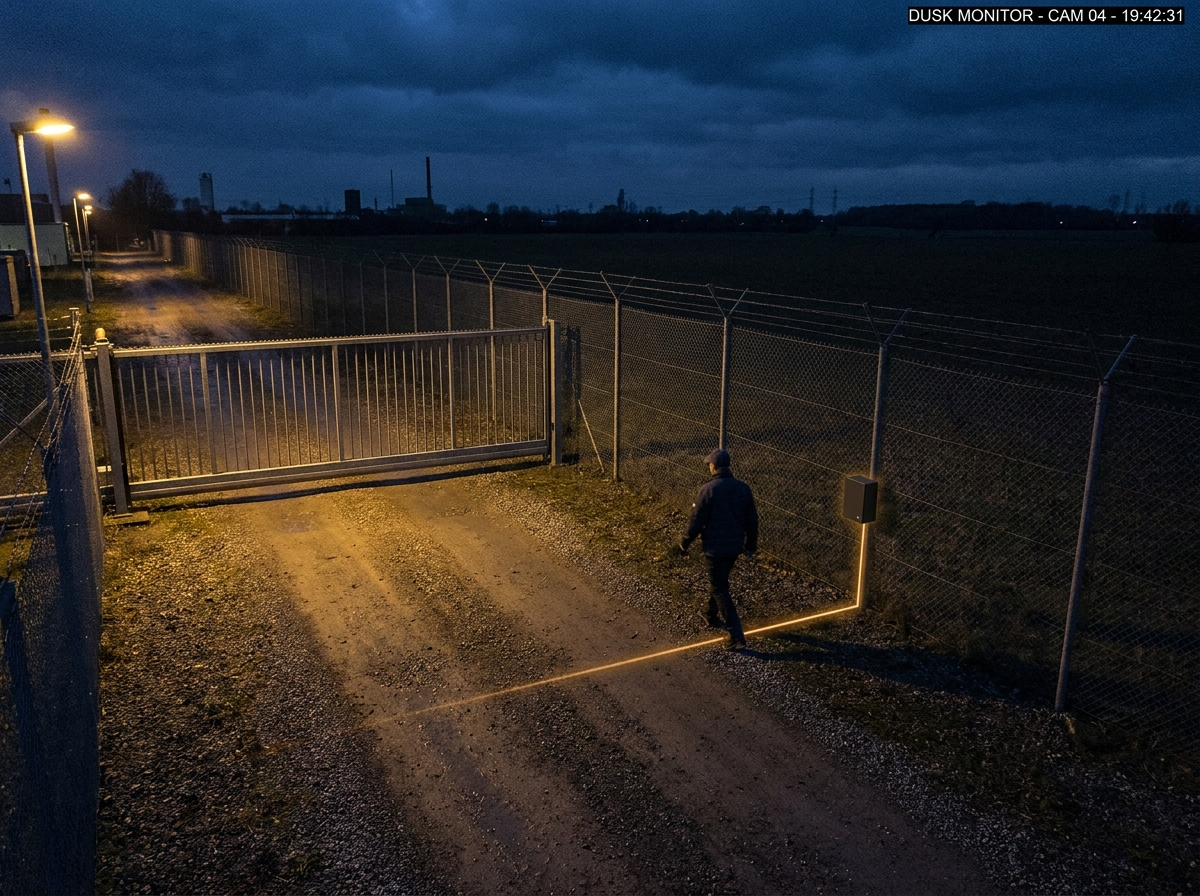 Virtual perimeter detecting a boundary crossing at a secure industrial site