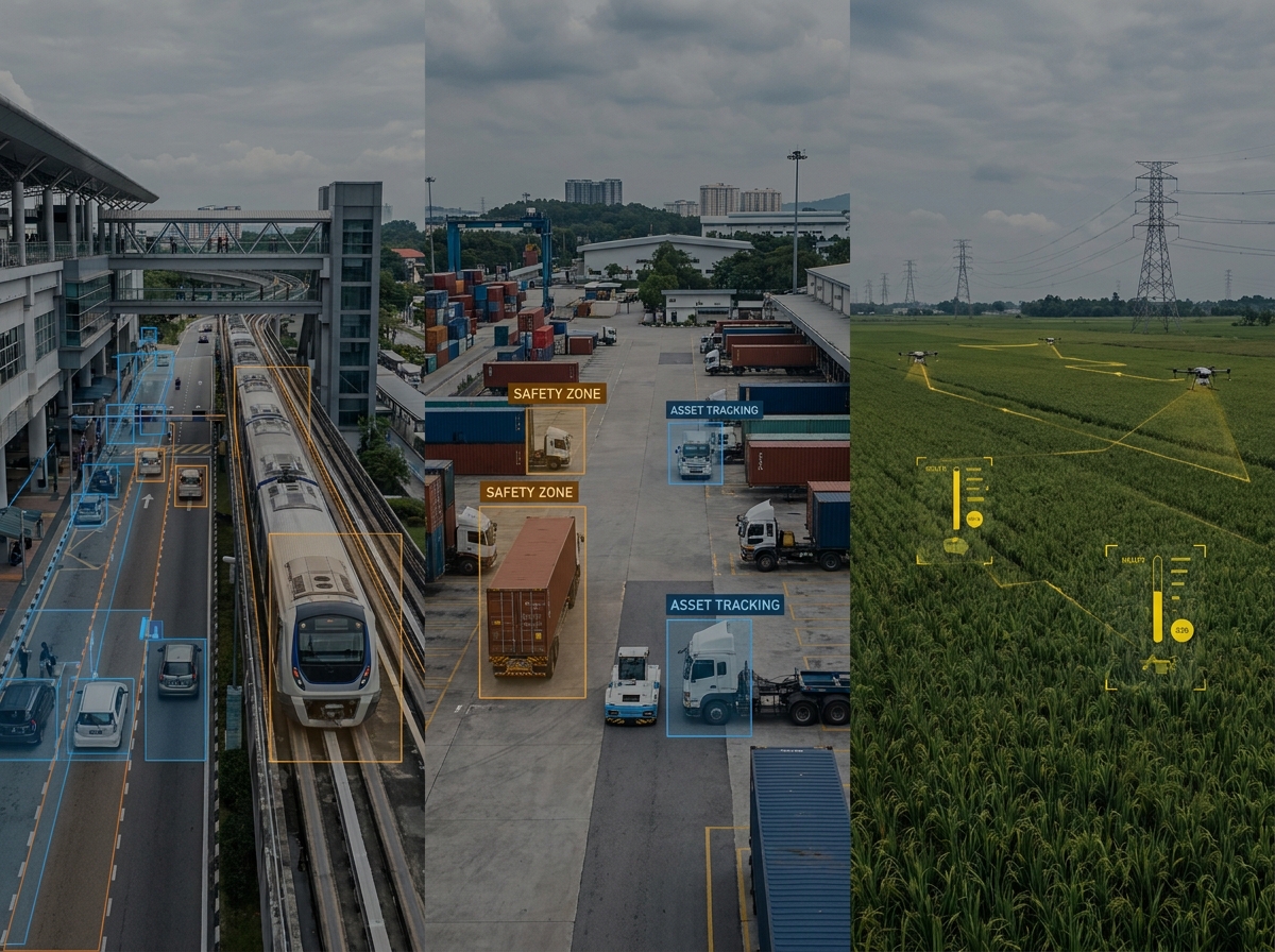 Video analytics applied across civic, industrial, agricultural, and utility settings