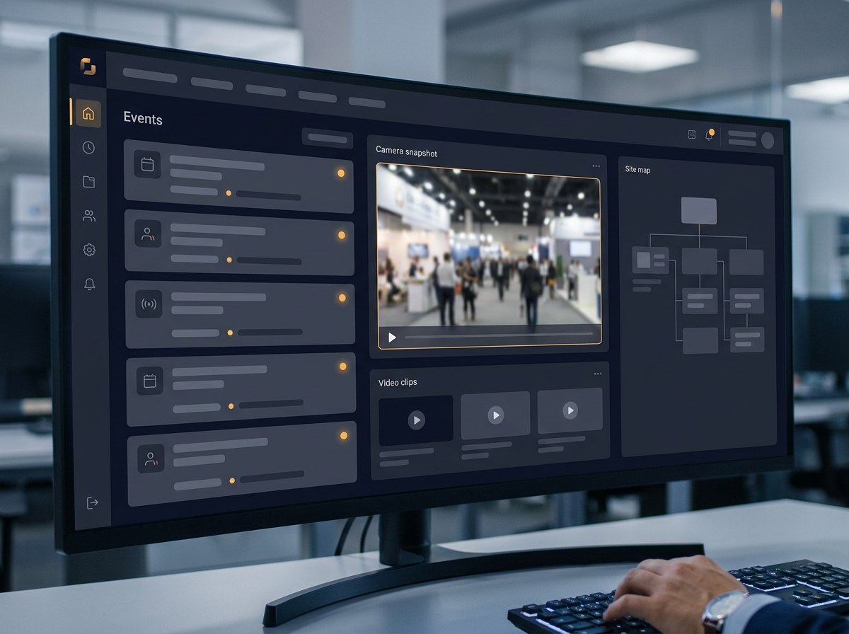 Central dashboard organizing video events, evidence, and workflow status