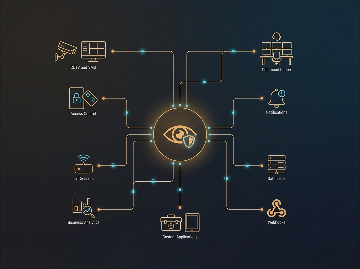 Enterprise systems connected to a central video-intelligence platform