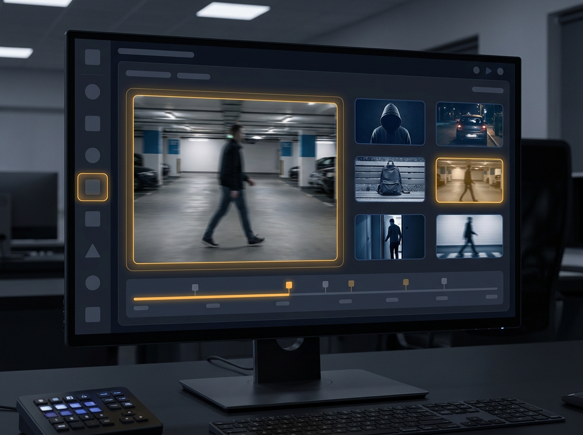 Intelligent video search interface with event filters and visual results
